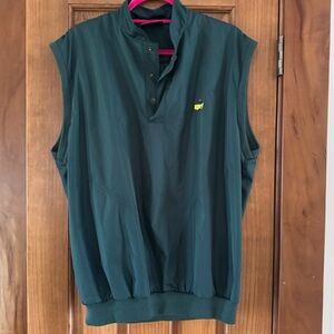 Masters Collection Augusta Golf Windbreaker Vest Men's Medium Green Button